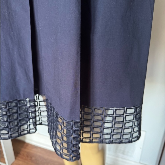 Tahari Navy Textured Midi Dress. Ptp 16” length 38” - Picture 3 of 7